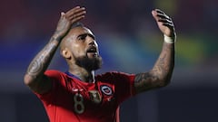 Arturo Vidal, durante el partido ante Jap&oacute;n. 