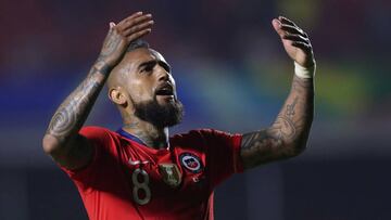 Arturo Vidal, durante el partido ante Japón.