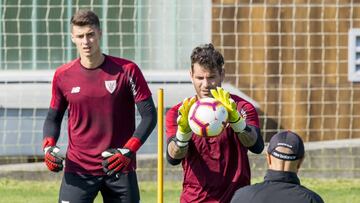 Herrer&iacute;n con Kepa Arrizabalaga en Lezama.