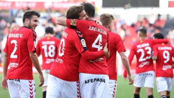 El Nástic celebra un gol ante el Getafe en un partido de la Liga 1,2,3.