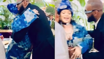 LeBron James enjoyed some time away in Paris this weekend and ran into pregnant singer Rihanna, with their sweet moment captured on camera.