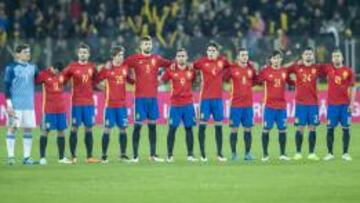 Alineación de España ante Rumanía.