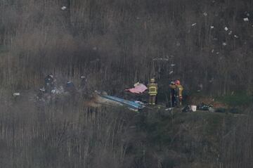 Imágenes aéreas del accidente sufrido por la leyenda del baloncesto Kobe Bryant. 