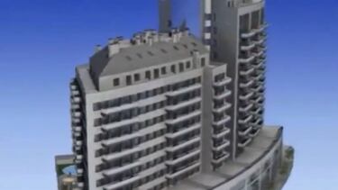 Captura del vídeo promocional de Fbex, la promotora del edifício incendiado en en el barrio de Campanar de Valencia.