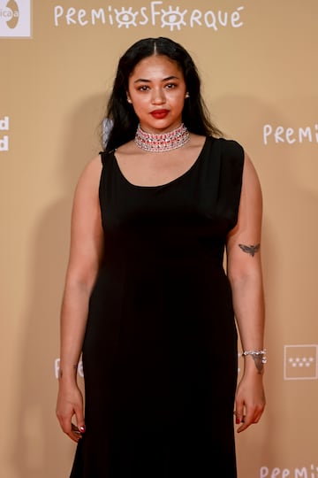 La actriz Berta V¨¢zquez posa en la alfombra roja de la 30 edici¨®n de los Premios Jos¨¦ Mar¨ªa Forqu¨¦, en el Palacio Municipal de IFEMA.