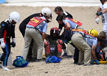 El accidente propició la bandera roja en el Gran Premio de España de Moto GP.