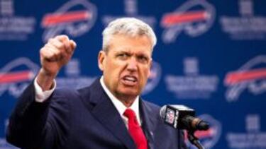 Rex Ryan en su presentación como entrenador jefe de los Buffalo Bills.