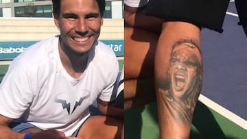 Rafa Nadal, sorprendido por el tatuaje de un futbolista portugués.
