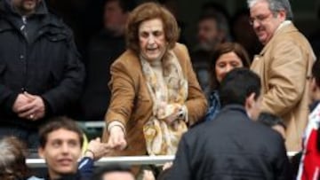 Teresa Rivero, durante su presidencia en el club vallecano.