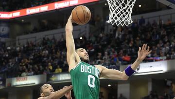 INDIANAPOLIS, INDIANA - MARCH 10: Jayson Tatum #0 of the Boston Celtics shoots the ball against the Indiana Pacers at Bankers Life Fieldhouse on March 10, 2020 in Indianapolis, Indiana. NOTE TO USER: User expressly acknowledges and agrees that, by downloading and or using this photograph, User is consenting to the terms and conditions of the Getty Images License Agreement.   Andy Lyons/Getty Images/AFP
 == FOR NEWSPAPERS, INTERNET, TELCOS &amp; TELEVISION USE ONLY ==