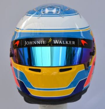 Parte delantera del casco de Fernando Alonso.