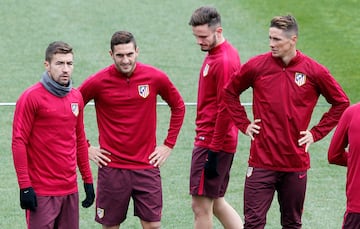 Gabi, Koke, Saúl y Torres durante un entrenamiento en 2016.