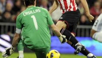 <b>GOLEADOR.</b> Llorente marcó el gol del Athletic en el Bernabéu.