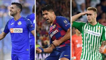 &Aacute;ngel (Getafe), Luis Su&aacute;rez (Bar&ccedil;a) y Loren (Betis), los goleadores de la temporada.