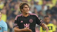 NASHVILLE, TENNESSEE - JUNE 29: Benjamin Cremaschi #30 of Inter Miami reacts after a play during the first half of the match against the Nashville SC at GEODIS Park on June 29, 2024 in Nashville, Tennessee.   Johnnie Izquierdo/Getty Images/AFP (Photo by Johnnie Izquierdo / GETTY IMAGES NORTH AMERICA / Getty Images via AFP)