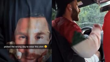 Taxista fan de Cristiano niega servicio a usuaria que portaba una playera de Messi