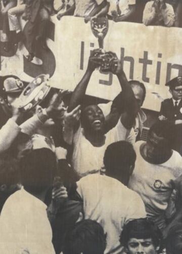 In Mexico City's Estadio Azteca, a Pelé-inspired Brazil beat Italy 4-1 in the final to win their third World Cup.