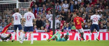 David de Gea en la jugada del gol anulado a Danny Welbeck.