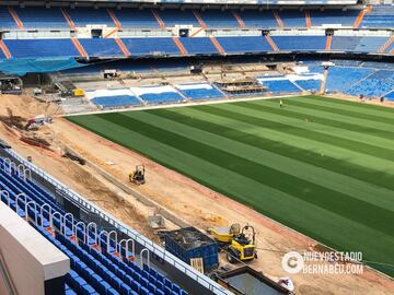 Obras de remodelación del estadio Santiago Bernabéu.