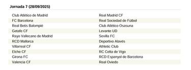 El calendario de LaLiga EA Sports 25/26 
