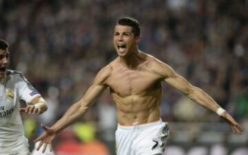 Celebración del 4-1 marcado por Cristiano Ronaldo de penalti.