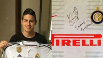 Camisetas de James y Guarín