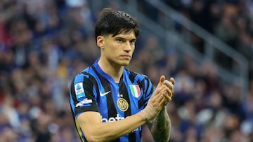 MILAN (Italy), 30/03/2025.- FC Inter's forward Joaquin Correa reacts during the Italian Serie A soccer match between FC Inter and Udinese at Giuseppe Meazza Stadium in Milan, Italy, 30 March 2025. (Italia) EFE/EPA/ROBERTO BREGANI