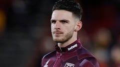 Declan Rice, jugador del West Ham, antes de un partido.