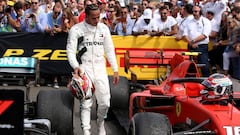 LE CASTELLET, FRANCE - JUNE 23: Race winner Lewis Hamilton of Great Britain and Mercedes GP looks on in parc ferme during the F1 Grand Prix of France at Circuit Paul Ricard on June 23, 2019 in Le Castellet, France. (Photo by Charles Coates/Getty Images)