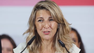 La l¨ªder de Sumar, Yolanda D¨ªaz, comparece tras conocer los resultados de la jornada electoral de los comicios generales, en Espacio Larra, a 23 de julio de 2023, en Madrid (Espa?a). Todos los espa?oles han sido llamados hoy, 23 de julio de 2023, para elegir a sus representantes para los pr¨®ximos cuatro a?os. Est¨¢n en juego 350 esca?os en el Congreso y 208 en el Senado (ya que 57 de los 265 senadores lo son por designaci¨®n auton¨®mica), que tendr¨¢n que elegir al pr¨®ximo Gobierno.
23 JULIO 2023;23J;ELECCIONES GENERALES;JORNADA ELECTORAL;SEGUIMIENTO RESULTADOS
Eduardo Parra / Europa Press
24/07/2023