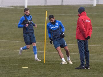 Eraso y Recio durante un entrenamiento con el Leganés