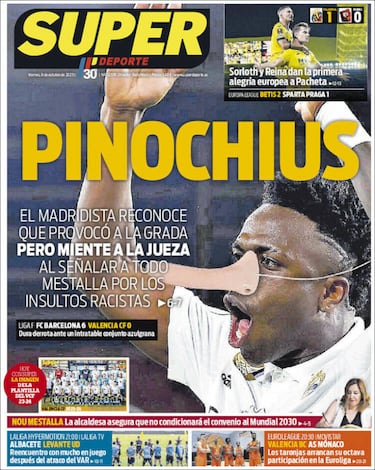 Indignaci¨®n en el Madrid por la portada que ataca a Vinicius
