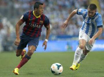 Liga Bbva. Málaga - Barcelona. Alexis y Antunes.