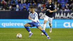 &Aacute;lvaro Vadillo, jugador del M&aacute;laga CF, durante un partido.