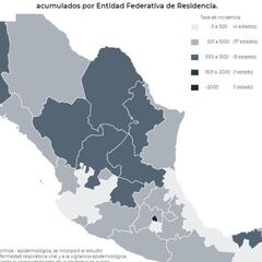Mapa, muertes y casos de coronavirus en México por estados hoy 4 de diciembre