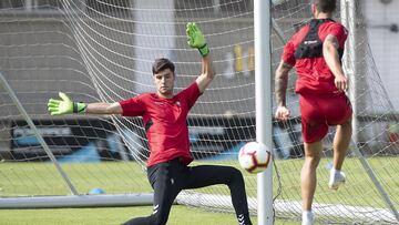 Jugadores de Osasuna durante un entrenamiento. 