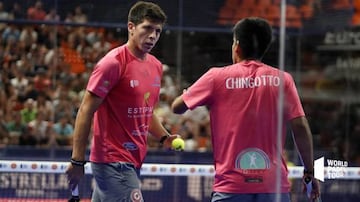 Tello y Chingotto durante un partido World Padel Tour.