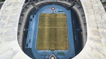 RIO DE JANEIRO, BRAZIL - JUNE 08: Aerial view of Nilton Santos stadium ahead of Copa America Brazil 2021 on June 08, 2021 in Rio de Janeiro, Brazil. After a controversial decision, CONMEBOL determined Brazil will host the next Copa America from June 13 to