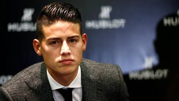 Colombian soccer player James Rodriguez attends a news conference in Bogota, Colombia, December 20, 2018. REUTERS/Luisa Gonzalez