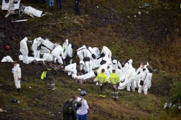 Operaciones de rescate del accidente aéreo del vuelo que transportaba al Chapecoense.