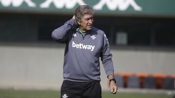 Pellegrini, en un entrenamiento.