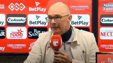 Alfredo Arias, técnico de Santa Fe, hablando sobre el clásico ante Millonarios