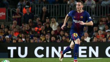 El defensa belga del Barcelona, Thomas Vermaelen, durante un partido.