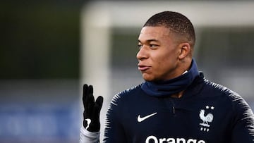 France&#039;s forward Kylian Mbappe leaves a training session in Clairefontaine-en-Yvelines on March 19, 2019, as part of the team&#039;s preparation for their upcoming Euro 2020 qualification football matches against Moldova and Iceland. 