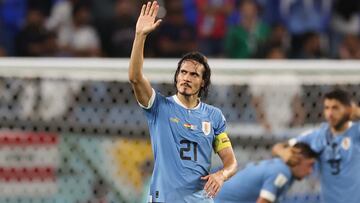 Soccer Football - FIFA World Cup Qatar 2022 - Group H - Ghana v Uruguay - Al Janoub Stadium, Al Wakrah, Qatar - December 2, 2022 Uruguay's Edinson Cavani looks dejected after being eliminated from the World Cup REUTERS/Amr Abdallah Dalsh
