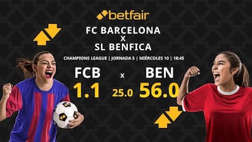 FC Barcelona vs. SL Benfica: horario, dónde ver, pronósticos y clasificación