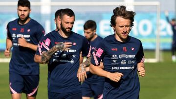 Luka Modric, en un entrenamiento de Croacia. 