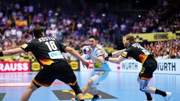 La Selección española de balonmano en acción.