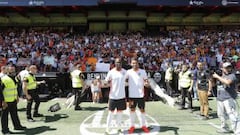 Garay and Mangala presented to 8,000 fans at Mestalla
