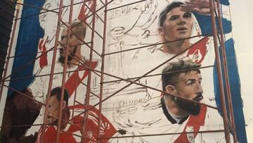 El 25 de mayo, para el aniversario de River, se estrenará una pintada que recuerda la final de la última Copa Libertadores disputada en Madrid.